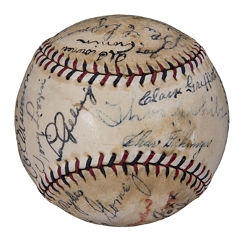 Incredible 1933 All-Star Signed ONL Heydler Baseball with 22 Signatures Including Babe Ruth & Lou Gehrig (PSA/DNA)